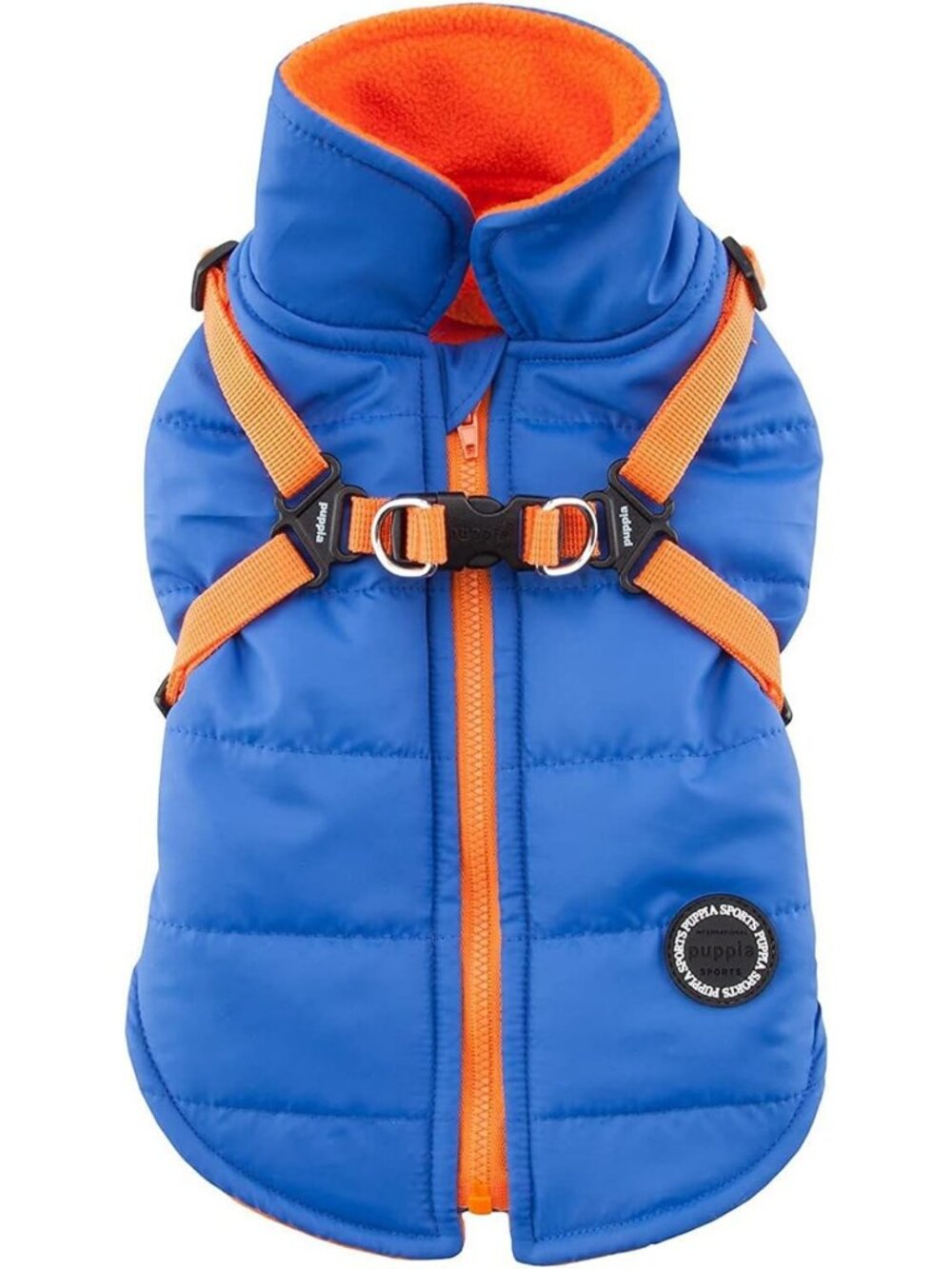 Waterproof Winter Dog Coat with Integrated Harness, Warm Fleece, Zipper, X-Large